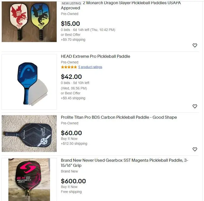 buy used pickleball paddles on ebay